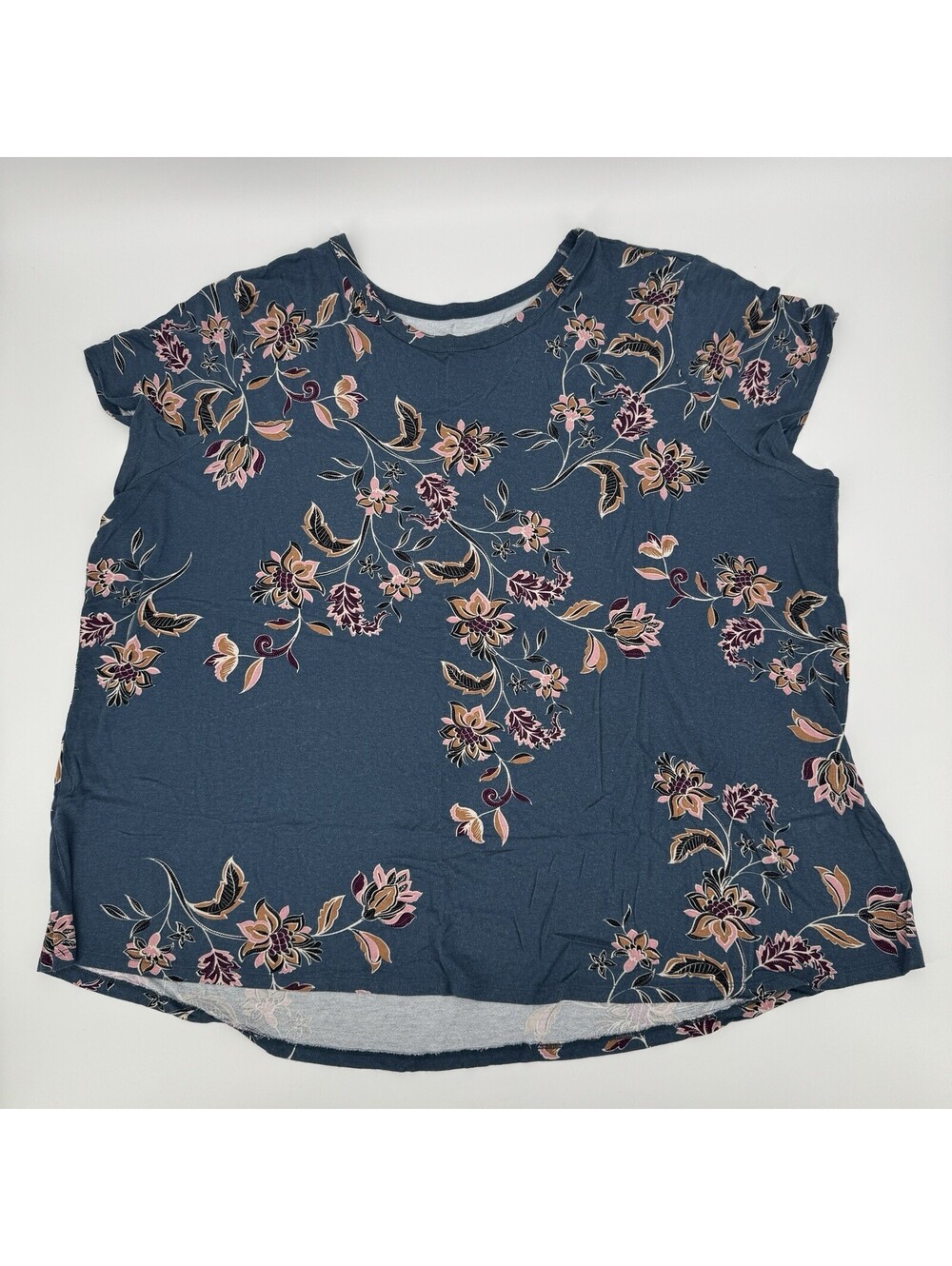 Maurices Turquoise Floral T-shirt Pullover Top Plus Size Casual Women’s Size 4